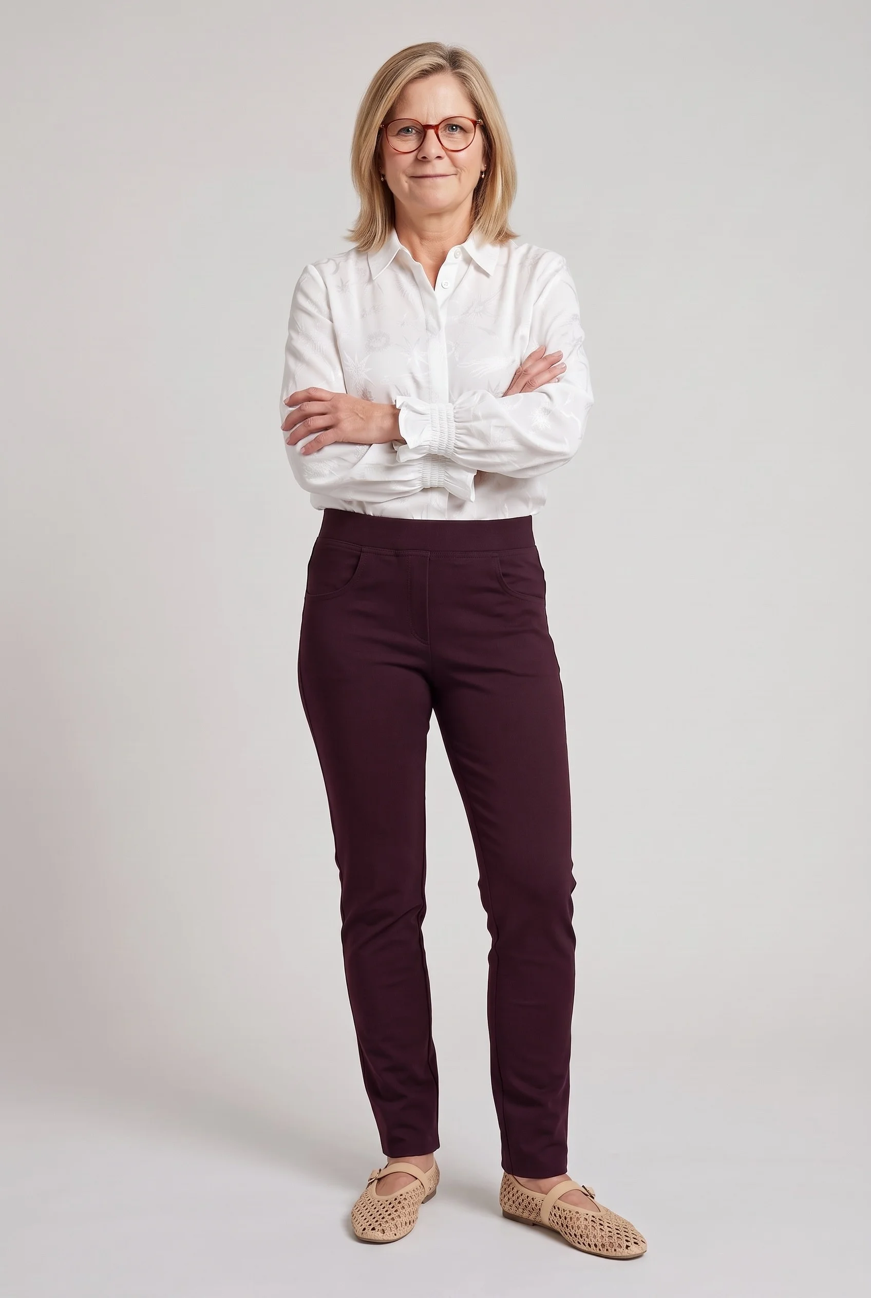 Suzy's Slim bordeaux 4 pockets Lady Maior, Rood, 38, Smal